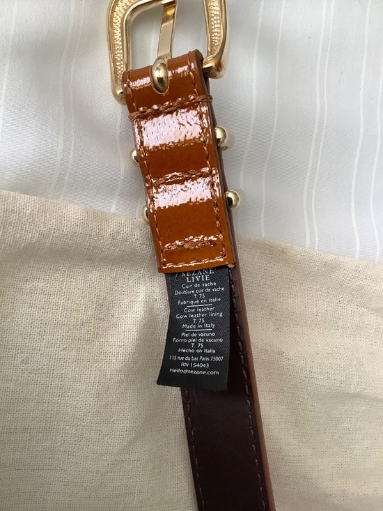 Sezane Livie Belt Polished Camel, Size 75 NWOT main image 4
